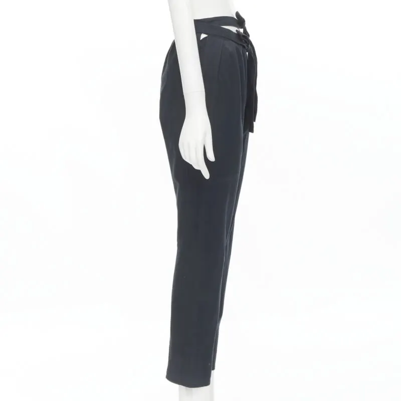 Comme Des Garcons Tie Waist Pants Black Cotton Very good - Model View