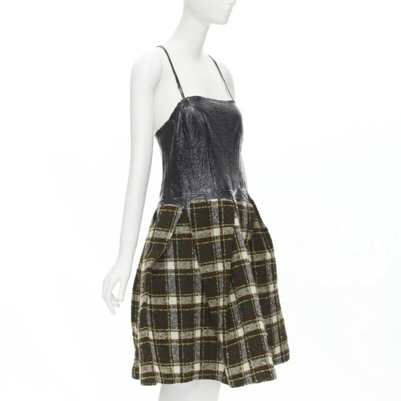 Junya Watanabe Tweed Cocktail Dress Green Tweed Very good - Inside View