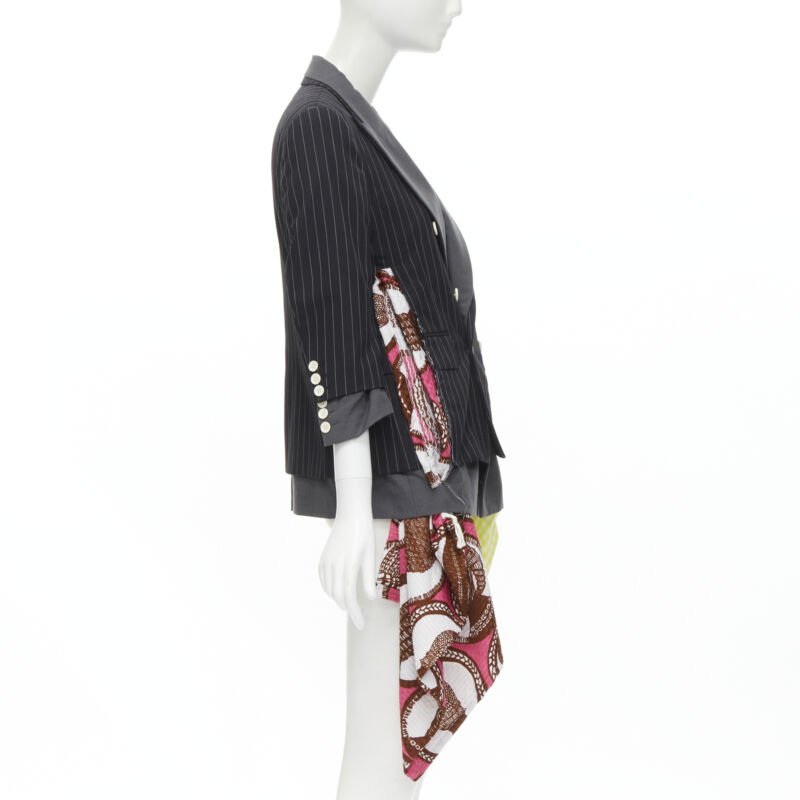 Comme Des Garcons Draped Pinstripe Blazer - 4