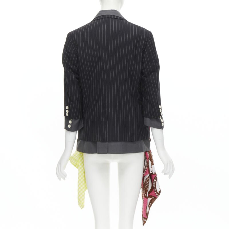 Comme Des Garcons Draped Pinstripe Blazer - Side view