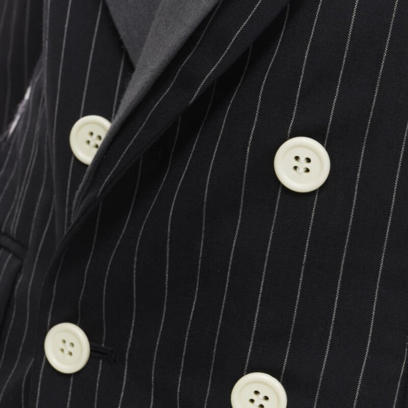 Comme Des Garcons Draped Pinstripe Blazer - Image 10