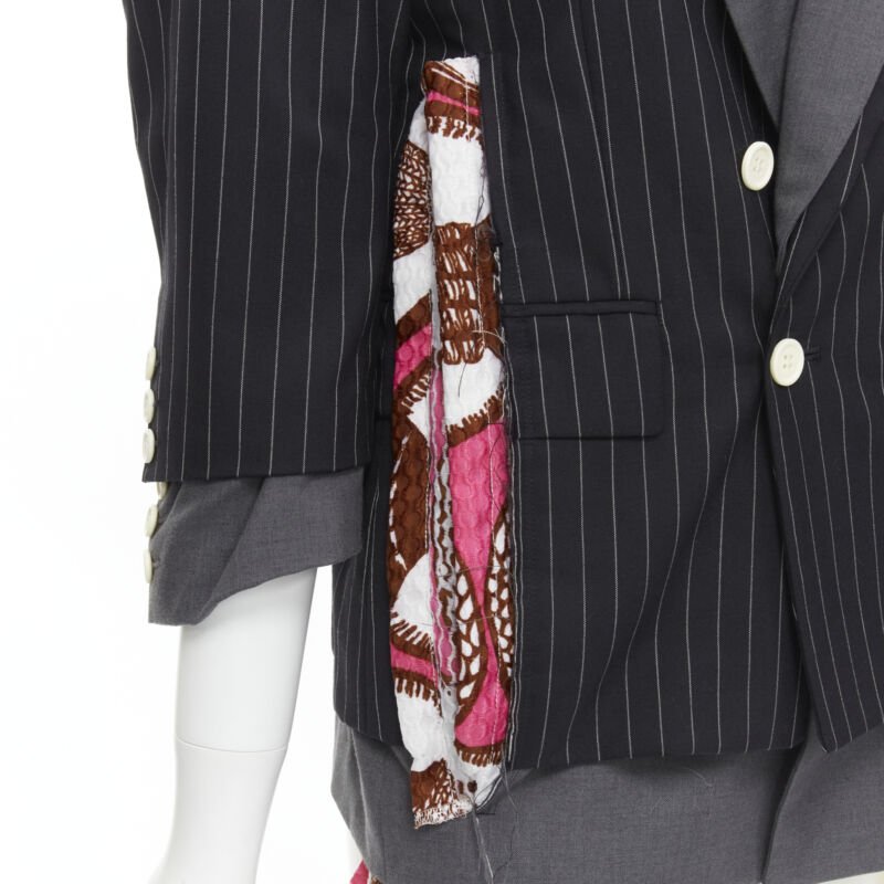 Comme Des Garcons Draped Pinstripe Blazer - Image 11