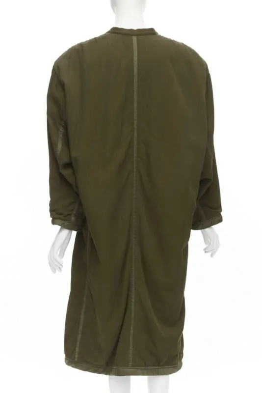 Issey Miyake Green Oversized Shoulder Coat Green Cotton Very good - Box View