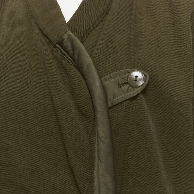 Issey Miyake Green Oversized Shoulder Coat - Detail 2