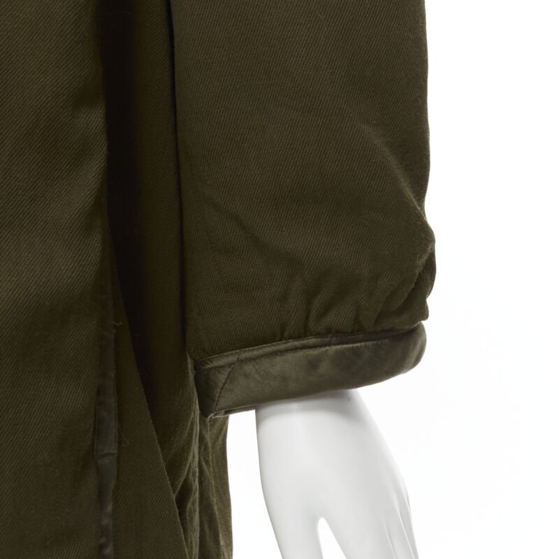 Issey Miyake Green Oversized Shoulder Coat - Image 11