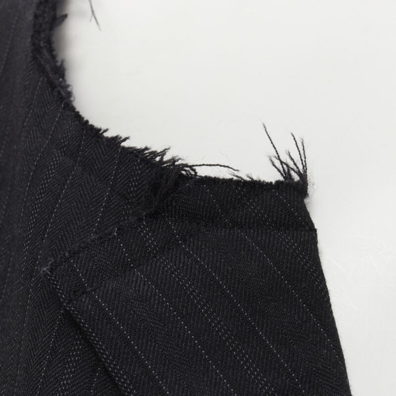 Comme Des Garcons Grey Pinstripe Boxy Coat - Image 12