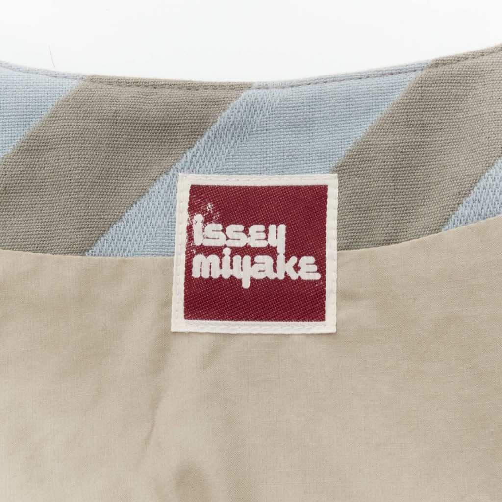 Issey Miyake Grey Jacquard Cocoon Coat - Image 11