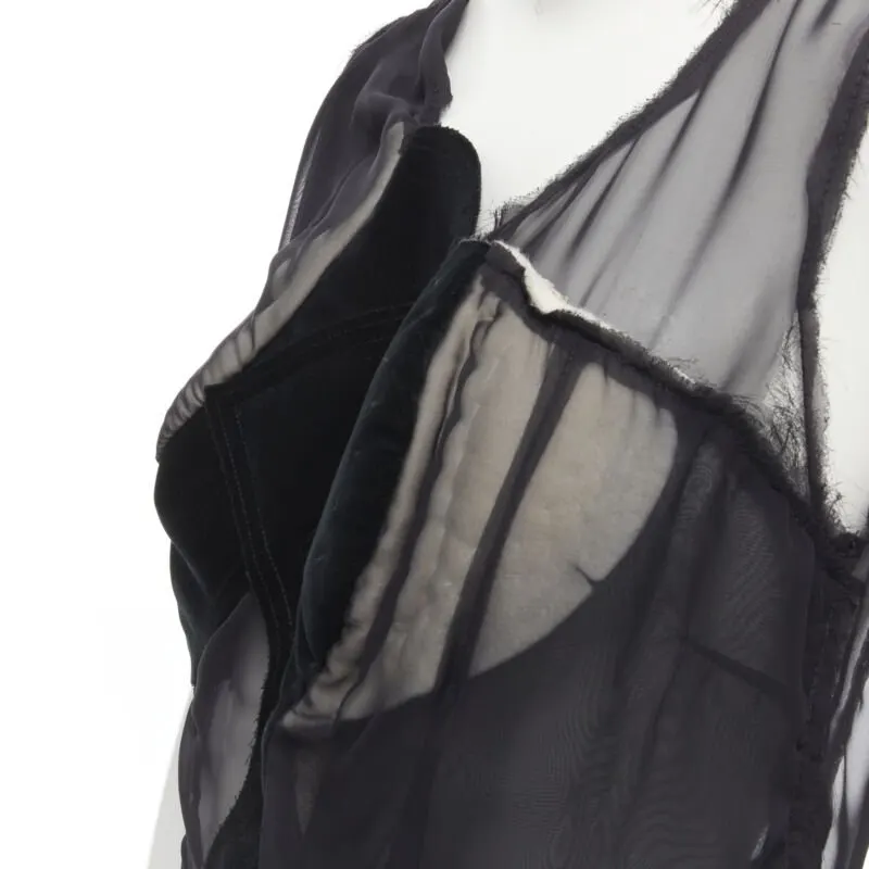 Comme Des Garcons Velvet Patchwork Vest Black Cotton Never worn - Back View