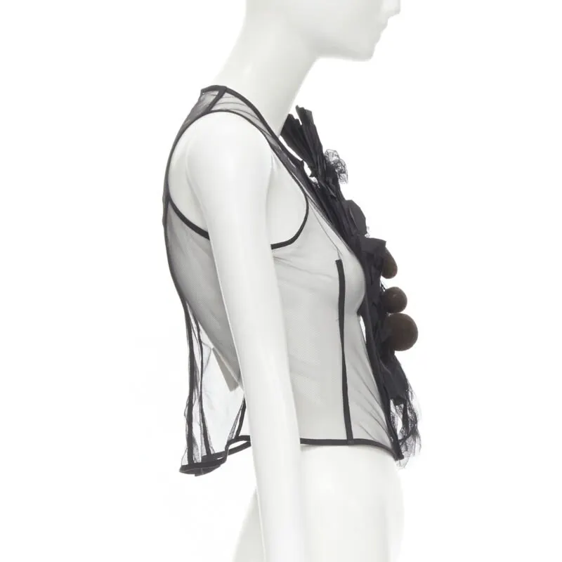 Comme Des Garcons Mesh Jewel Vest Black Viscose Never worn - Model View