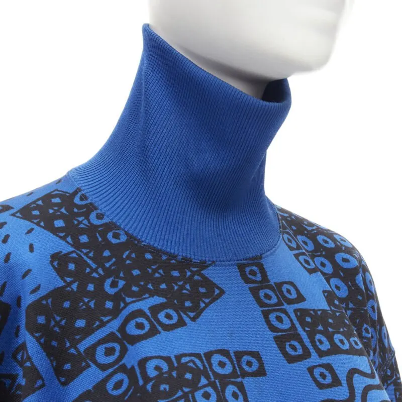 Issey Miyake Illustration Turtleneck Sweater Blue Cotton Good - Back View