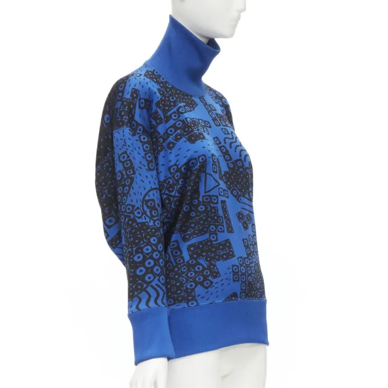 Issey Miyake Illustration Turtleneck Sweater Blue Cotton Good - Inside View