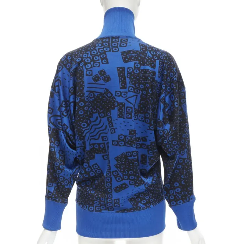 Issey Miyake Illustration Turtleneck Sweater Blue Cotton Good - Box View