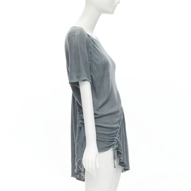 Issey Miyake Diagonal Bias Sweater Blue Linen Fair - Model View