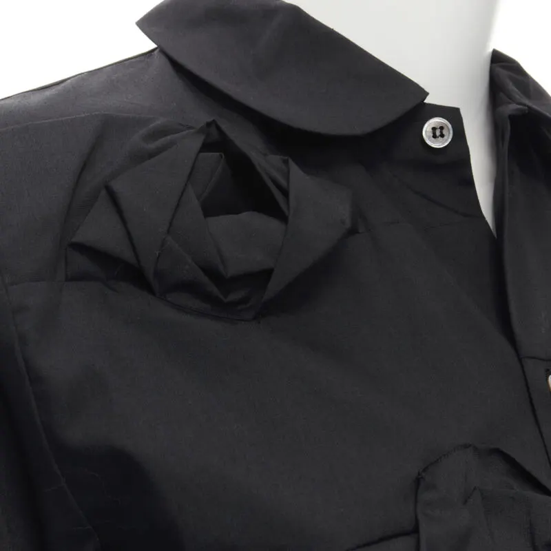 Junya Watanabe Rose Collar Shirt Black Cotton Very good - Back View