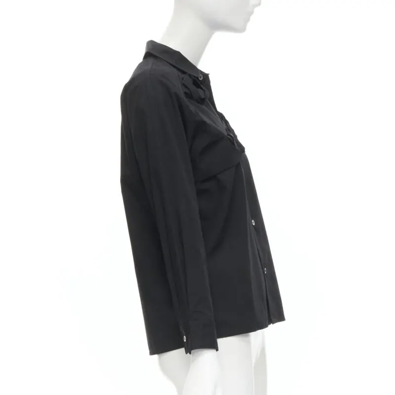 Junya Watanabe Rose Collar Shirt Black Cotton Very good - Model View