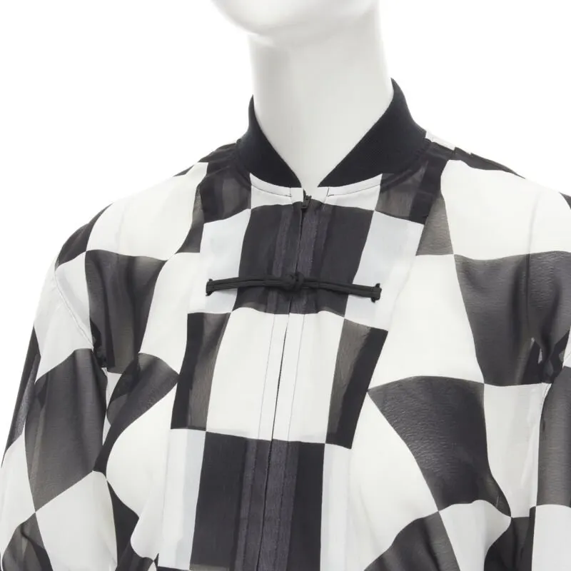 Comme Des Garcons Checkered Bomber Skirt Black Polyester Very good - Back View