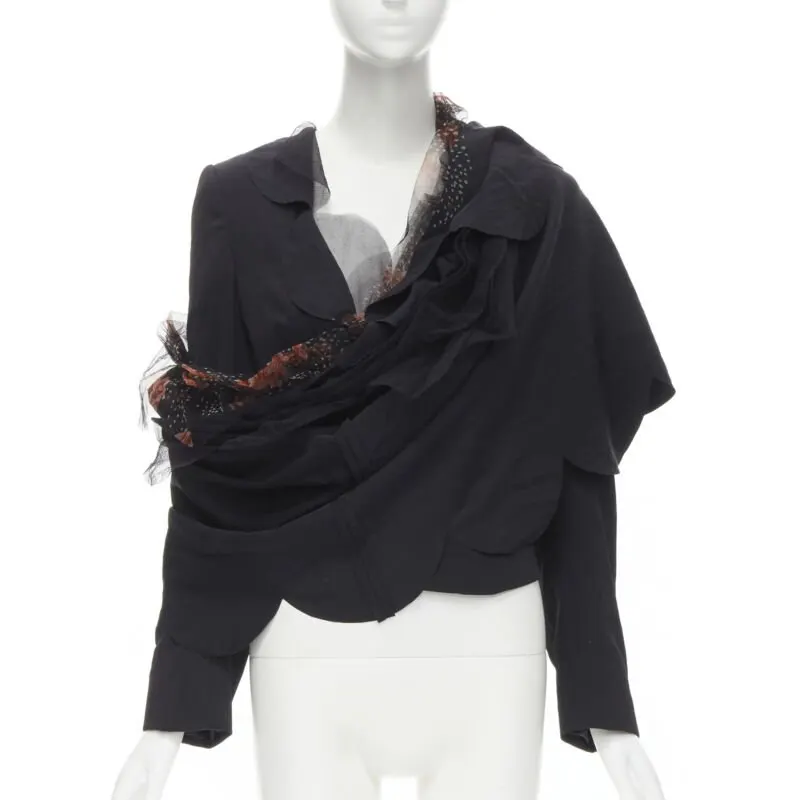 Comme Des Garcons Rose Tulle Blazer Black Polyester Never worn - Front View
