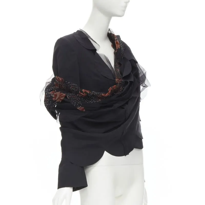 Comme Des Garcons Rose Tulle Blazer Black Polyester Never worn - Inside View