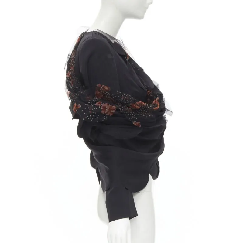Comme Des Garcons Rose Tulle Blazer Black Polyester Never worn - Model View