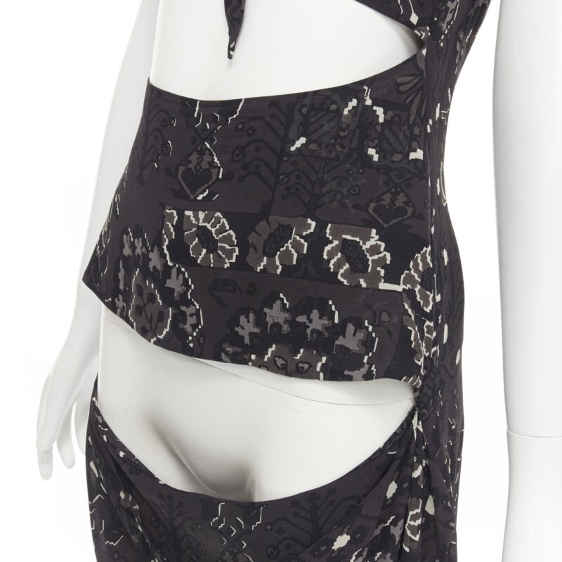 Yohji Yamamoto Paisley Draped Dress - Back view