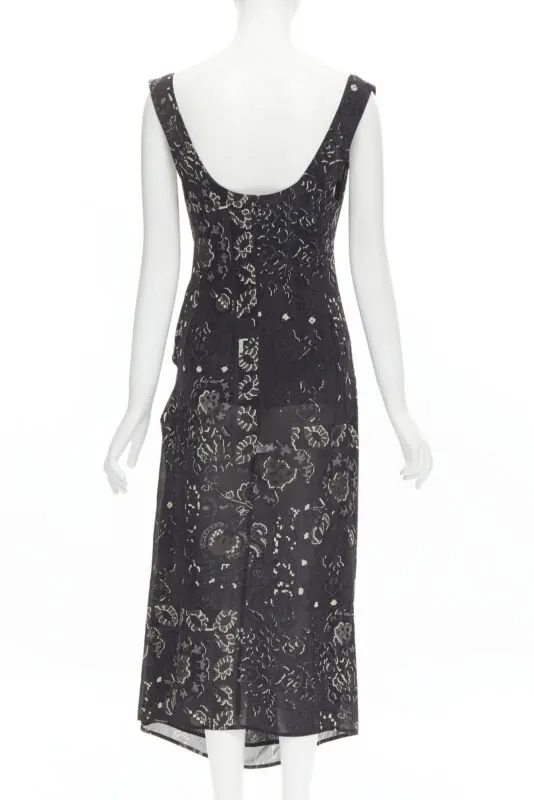 Yohji Yamamoto Paisley Draped Dress Black Polyester Never worn - Box View