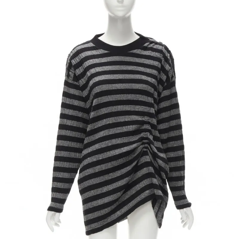 Issey Miyake Stripe Draped Sweater Grey Polyester Never worn - Front View