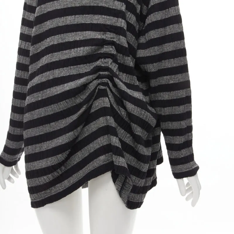 Issey Miyake Stripe Draped Sweater Grey Polyester Never worn - Back View