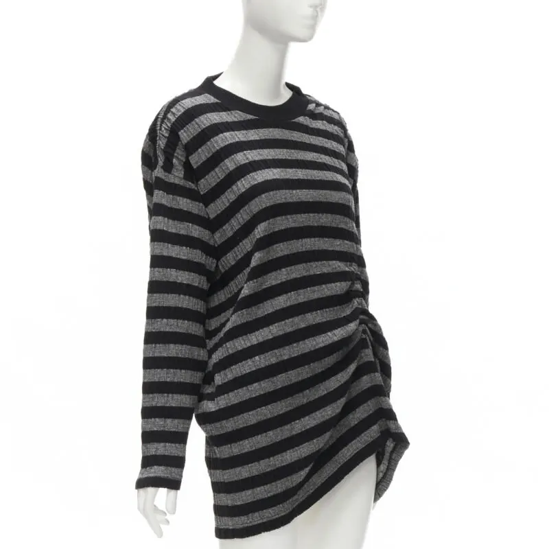 Issey Miyake Stripe Draped Sweater Grey Polyester Never worn - Inside View
