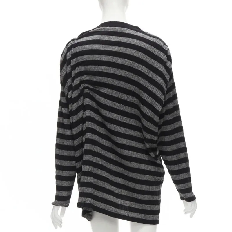 Issey Miyake Stripe Draped Sweater Grey Polyester Never worn - Box View