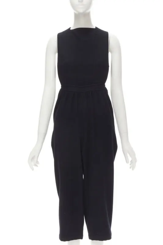 Comme Des Garcons Wool Cropped Jumpsuit Black Polyester Good - Inside View