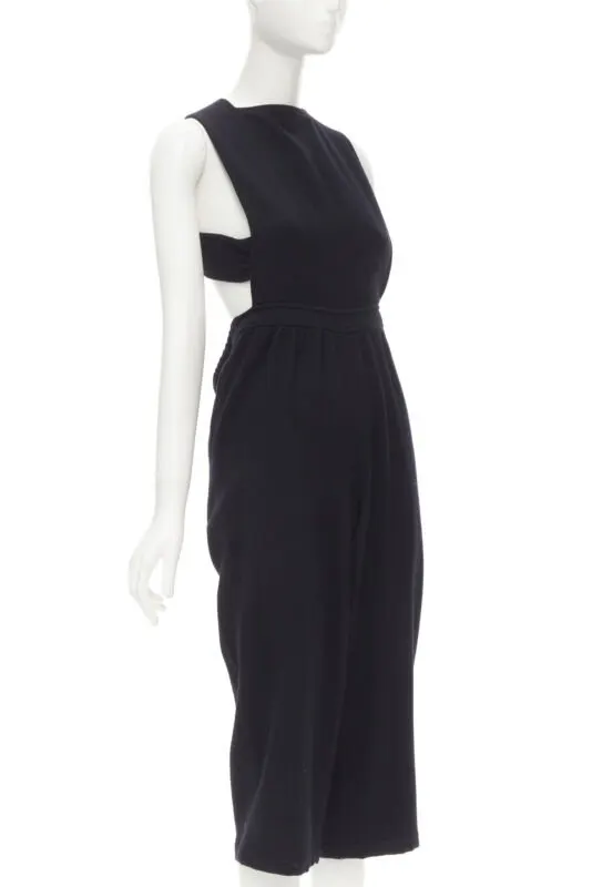 Comme Des Garcons Wool Cropped Jumpsuit Black Polyester Good - Model View