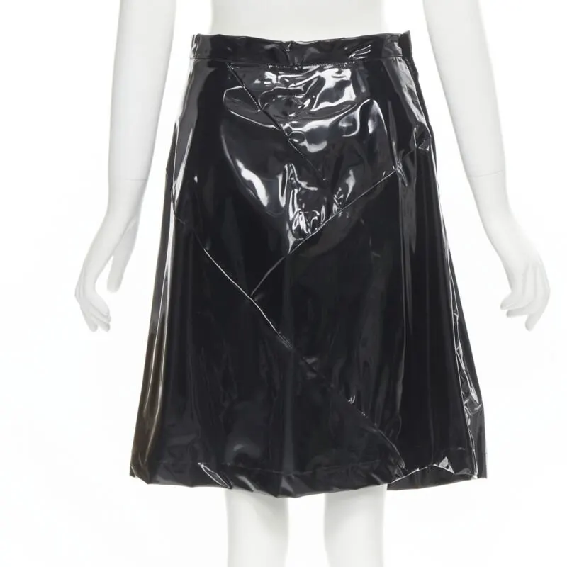 Comme Des Garcons Vinyl A-line Skirt Black Polyester Very good - Front View