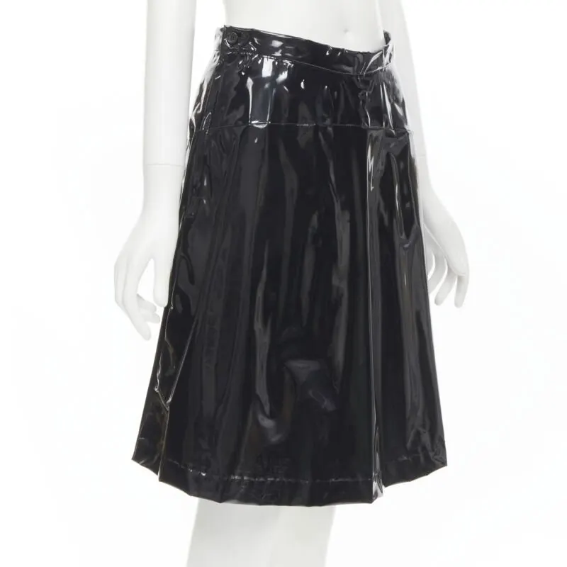 Comme Des Garcons Vinyl A-line Skirt Black Polyester Very good - Inside View