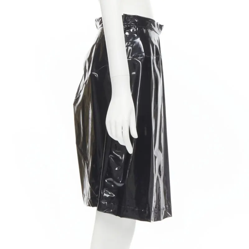 Comme Des Garcons Vinyl A-line Skirt Black Polyester Very good - Model View