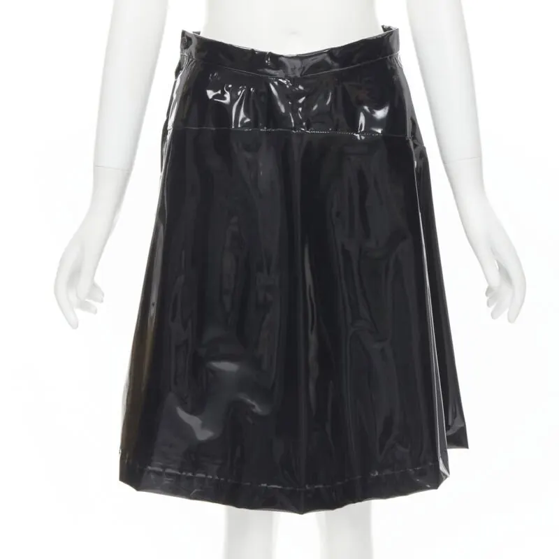 Comme Des Garcons Vinyl A-line Skirt Black Polyester Very good - Box View