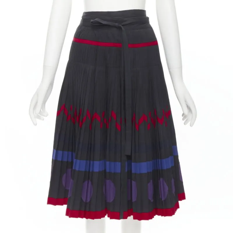 Comme Des Garcons Geometric Wrap Skirt Black Cotton Never worn - Front View