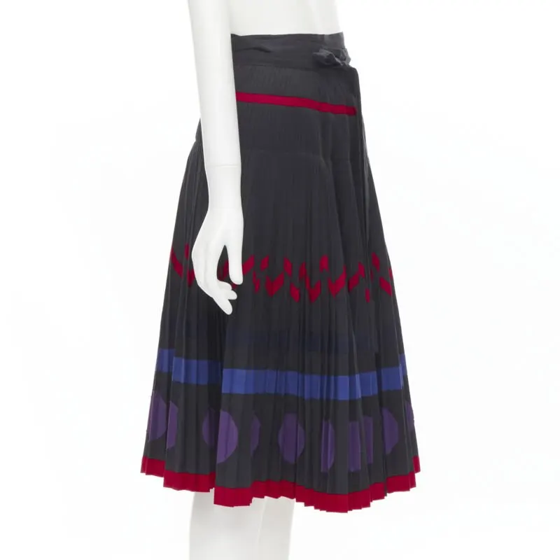 Comme Des Garcons Geometric Wrap Skirt Black Cotton Never worn - Back View