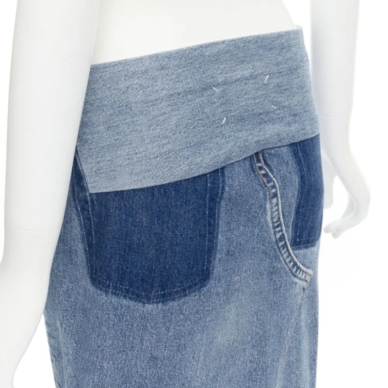 Maison Martin Margiela Patchwork Denim Skirt Blue Polyester Never worn - Back View