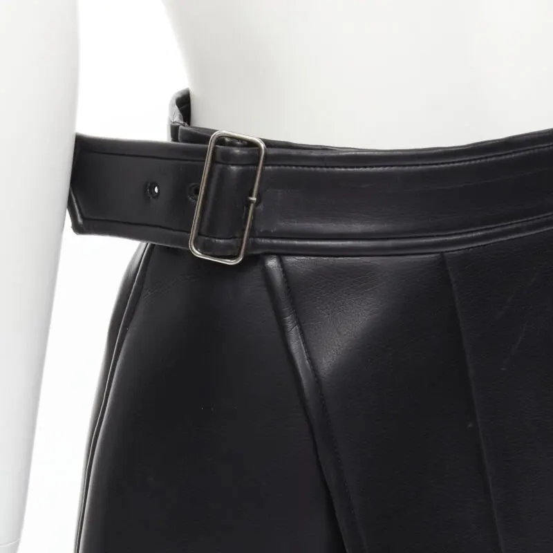 Comme Des Garcons Leather Wrap Skirt Black Polyester Good - Back View