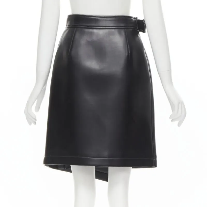 Comme Des Garcons Leather Wrap Skirt Black Polyester Good - Box View