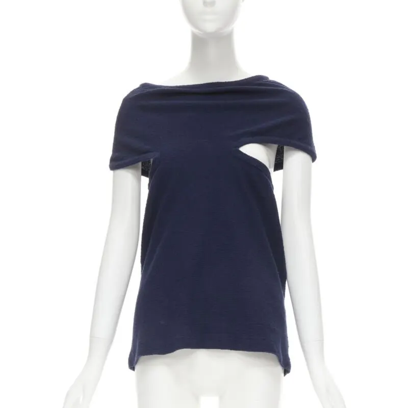 Comme Des Garcons Angular Zip Top Blue Cotton Very good - Front View