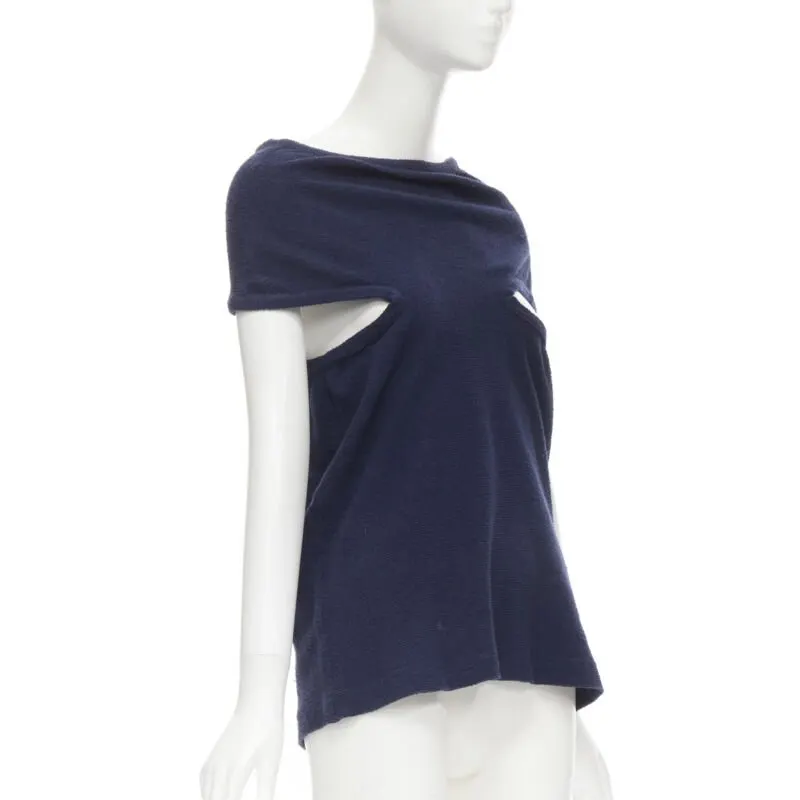 Comme Des Garcons Angular Zip Top Blue Cotton Very good - Inside View
