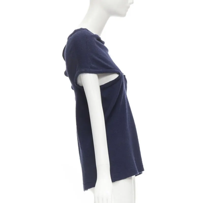 Comme Des Garcons Angular Zip Top Blue Cotton Very good - Model View