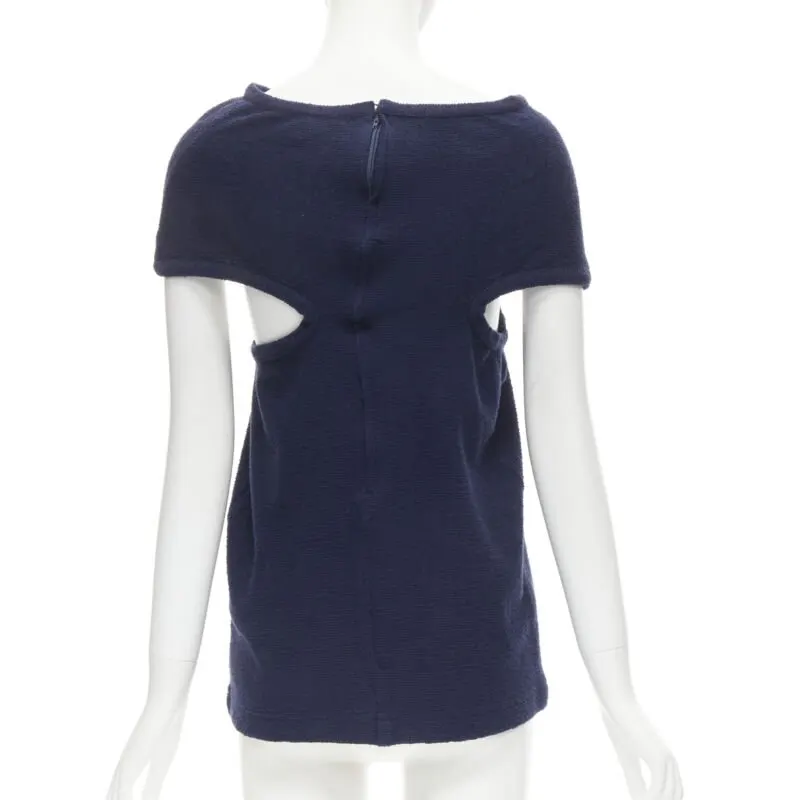 Comme Des Garcons Angular Zip Top Blue Cotton Very good - Box View