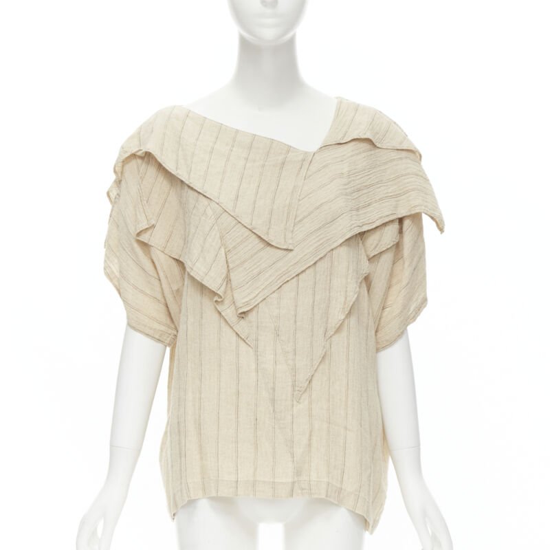 Issey Miyake Striped Linen Top
