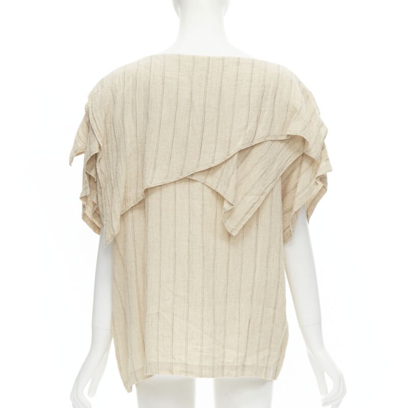 Issey Miyake Striped Linen Top - Side view