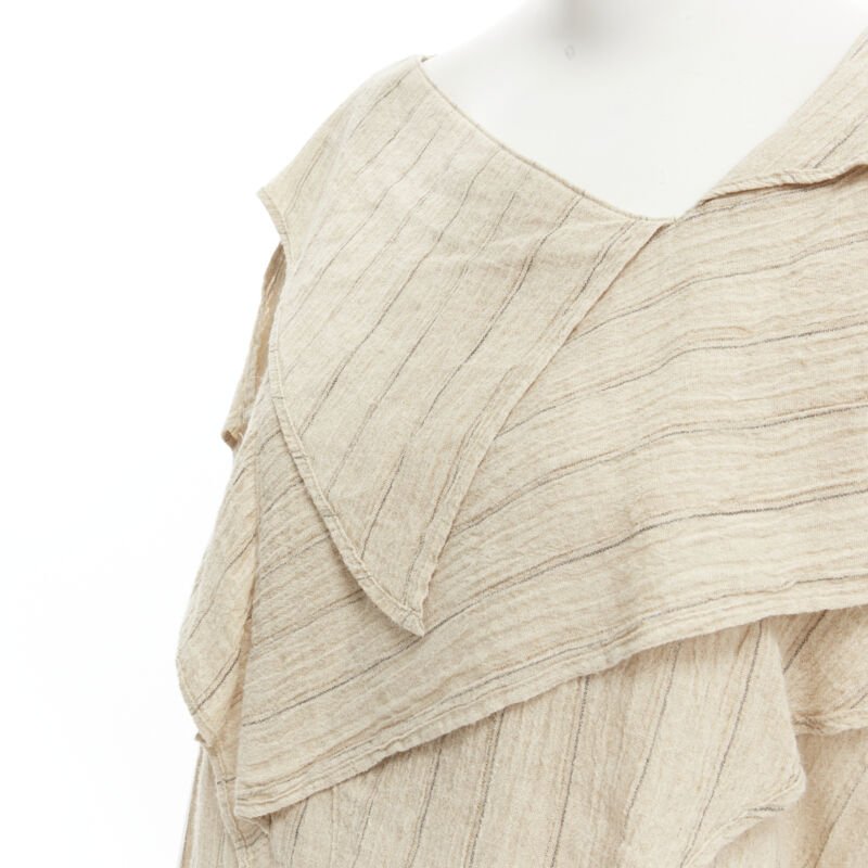 Issey Miyake Striped Linen Top - Image 10