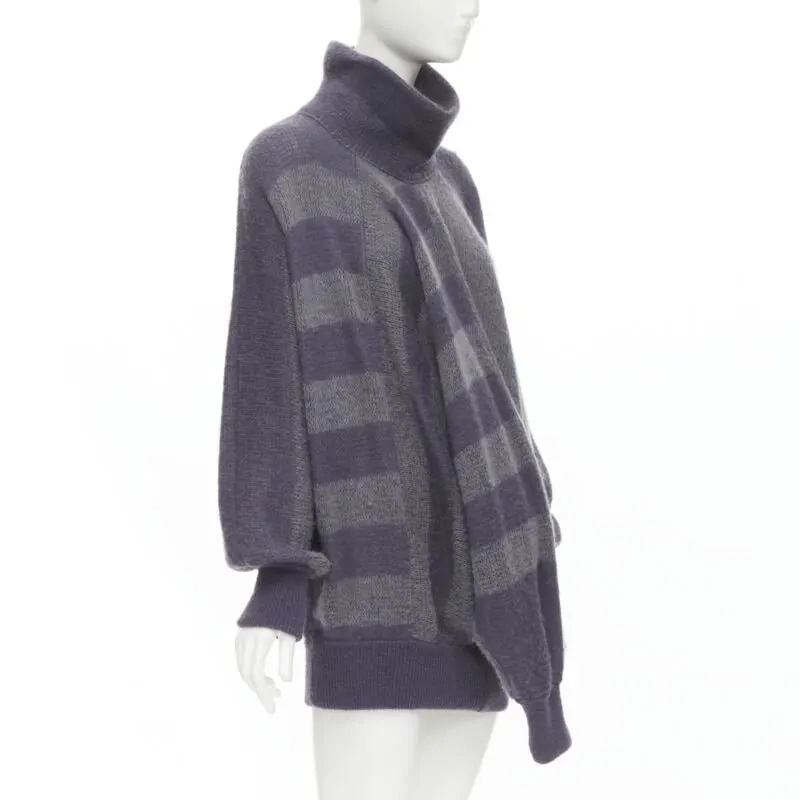 Issey Miyake Striped Sweater Dress Purple Wool Never worn - Box View