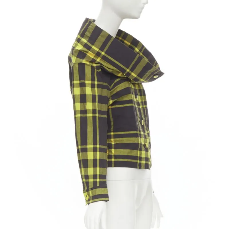 Issey Miyake Plaid Cotton Shirt Yellow Cotton Never worn - Inside View