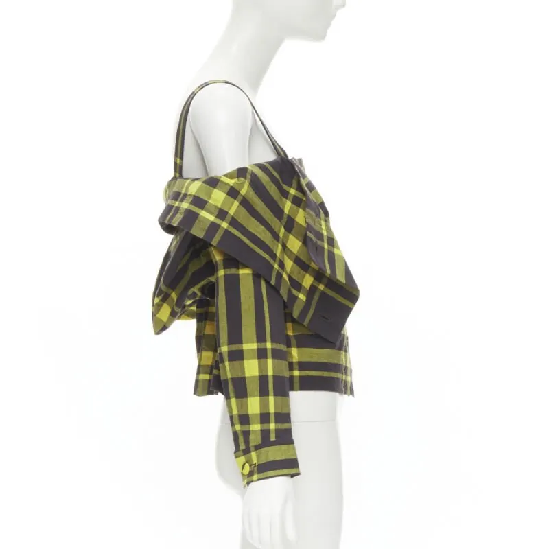 Issey Miyake Plaid Cotton Shirt Yellow Cotton Never worn - Box View